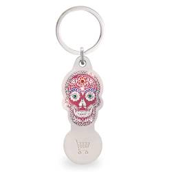 TRIGGI® STONE - LIMITED EDITION PINK SKULL - Einkaufswagenlöser und Schlüsselanhänger im edlen Design - Limitierte Gesamtauflage: 50 Stück von TRIGGI