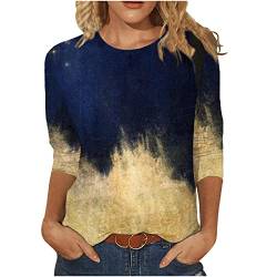 3/4 Ärmel Pullover Damen Glitzer Druck Oberteile Festlich Bluse Langarm T-Shirt Pailletten Muster Langarmshirt Leicht Basic Shirt Rundhals Pulli Tops Tunika Große Größen Abend Party Club Oberteil von TRIGLICOLEUM