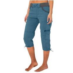 Angebote des tages heute Caprihose Damen Sommer 7/8 Hose Baumwolle Arbeitshose Hohe Taille Sommerhose Einfarbig Sporthose Regular Fit Caprihose Freizeithose Jogginghose mit Taschen Arbeitshose von TRIGLICOLEUM