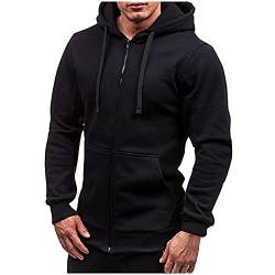 Angebote des tages heute Sweatjacke Herren Kapuzenjacke Hoodie Jacke mit Reißverschluss Einfarbig Sportjacke Kapuze Sweatshirt Kordelzug Herbst Winter Kapuzenpullover Leichte Mantel Männer von TRIGLICOLEUM