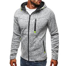 Angebote des tages heute Sweatjacke Herren Kapuzenjacke Hoodie Jacke mit Reißverschluss Einfarbig Sportjacke Kapuze Sweatshirt Kordelzug Herbst Winter Kapuzenpullover Leichte Mantel Männer von TRIGLICOLEUM