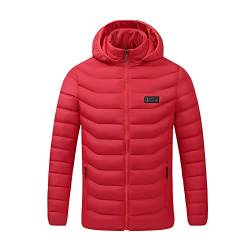 Beheizbare Jacke für Herren Damen 11 Heizzonen Heizjacke USB Eletriksche Beheizte Mantel mit 3 Einstellbaren Temperaturen Winterjacke Unisex Langarm Outdoorjacke für Wandern Motorrad Jagd Camping von TRIGLICOLEUM