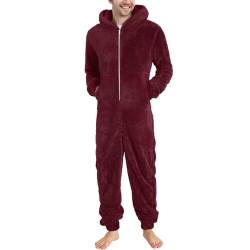 Black friday angebote 2023 ab wann Jumpsuit Herren Teddy Fleece Schlafanzug Einteiler Onesie Lang Winter Fluffy Pyjama Kuschelig Overall mit Kapuze Plüsch Nachtwäsche Warm Flauschig Schlafoverall 5XL von TRIGLICOLEUM