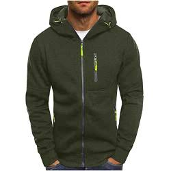 Herren Kapuzenjacke Sweatjacke Hoodie Jacke mit Reißverschluss Einfarbig Sportjacke Kapuze Sweatshirt Kordelzug Herbst Winter Kapuzenpullover Leichte Mantel Männer Übergangsjacke Outwear Große Größen von TRIGLICOLEUM