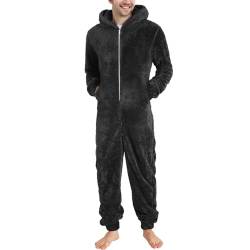 Jumpsuit Herren Teddy Fleece Schlafanzug Einteiler Onesie Winter Fluffy Pyjama Kuschelig Overall mit Kapuze Große Größe Nachtwäsche Warm Flauschig Schlafoverall Lang Plüsch Ganzkörperanzug 5XL von TRIGLICOLEUM