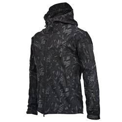 Regenjacke Herren Wasserdicht Atmungsaktiv Outdoorjacke Herbst Winter Übergangsjacke Camouflage Druck Windbreaker Leichte Jacke mit Kapuze Gefütterte Regenmantel Wanderjacke Softshelljacke von TRIGLICOLEUM