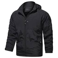 Winterjacke Herren Wasserdichte Regenjacke Softshelljacke Outdoorjacke mit Kapuze Leichte Wanderjacke Herbst Winter Übergangsjacke Fahrradjacke Große Größen Regenmantel zum Wandern Treking Fahrrad von TRIGLICOLEUM