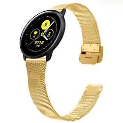 TRISTRAPS 20mm Ersatz Uhrenarmband Kompatibel mit Huawei/Sumsung Watch, Mesh Gewebt Edelstahl Uhrenarmband Metall Schnellwechsel für Frauen (20mm, Golden) von TRISTRAPS