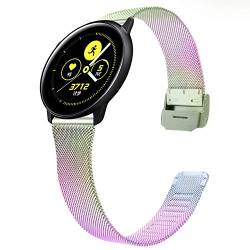 TriStraps 20mm Ersatz Uhrenarmband Kompatibel mit Huawei/Sumsung Watch, Mesh Gewebt Edelstahl Uhrenarmband Metall Schnellwechsel für Frauen (20mm, Farbe) von TRISTRAPS