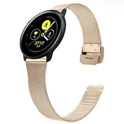 TriStraps 20mm Ersatz Uhrenarmband Kompatibel mit Huawei/Sumsung Watch, Mesh Gewebt Edelstahl Uhrenarmband Metall Schnellwechsel für Frauen (20mm, Vintage Gold) von TRISTRAPS