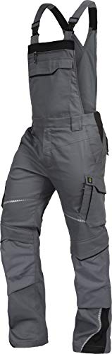 TRIUSO Leib Wächter Flex-Line Herren Latzhose flexibel mit Spandex (grau/schwarz, 30) von TRIUSO