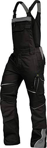 TRIUSO Leib Wächter Flex-Line Herren Latzhose flexibel mit Spandex (schwarz/grau, 102) von TRIUSO