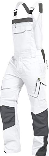 TRIUSO Leib Wächter Flex-Line Herren Latzhose flexibel mit Spandex (weiß/grau, 29) von TRIUSO