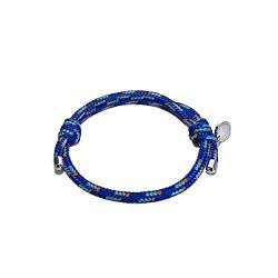 TRIWA Armband Ocean Plastic Bracelet – Deep Blue, Durchmesser 55 – 95 mm, nachhaltiger Schmuck aus recyceltem Meeresplastik, mit Anhänger, blau, Geburtstagsgeschenk für Frauen, Geschenke für Männer von TRIWA