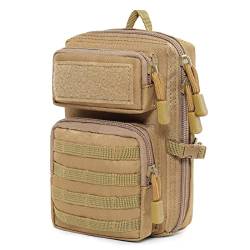 TRIWONDER Taktische Hüfttaschen, EDC Tasche, Kompakt und Leicht, Mini Militärtasche, Handytasche Pouch (Braun) von TRIWONDER