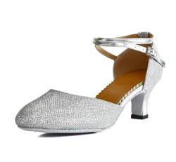 TRIWORIAE-Damen Latein Tanzschuhe Glitzer Salsa Bachata Schuhe, Hochzeit Tanzende Schuhe Silber 39 EU von TRIWORIAE