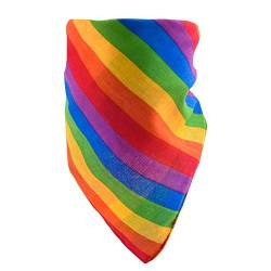 TRIXES Regenbogen-Bandana - Regenbogen-Geschenkidee - LGBTQA+ -Baumwollbandana - Mehrfarbiges Halstuch - Pride-Zubehör - Pride-Parade - LGBTQA+-Zubehör - Kopftuch von TRIXES
