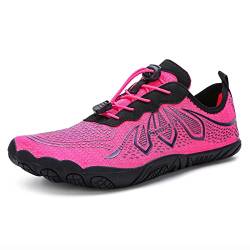 Barfussschuhe,Herren Frauen Atmungsaktiv Schnell Trocknende Wasserschuhe, Barfußschuhe Zum Schwimmen, Yoga, Surfen(46, Pink) von TRNL