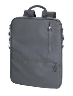 TROIKA Laptop-Rucksack Daypack Backback BLACK EXPANDABLE - mit 2 großen Fächern, erweiterbar durch zusätzlichen Reißverschluss – Polyurethan, Tarpaulin – schwarz Original von TROIKA