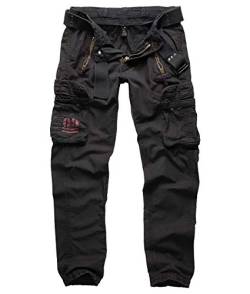 TROOPER Royal Traveler Trousers, Herren Cargo Hose, Royal Black Slim S von TROOPER