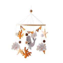 Mobile Baby Filz Wale Koralle Mobile Baby Holz Meeres-Elemente Hängende Bettglocke Baby Windspiel Mobile babybett Baby Mobile für mädchen Neugeborenen Baby Geschenk (B) von TROYSINC