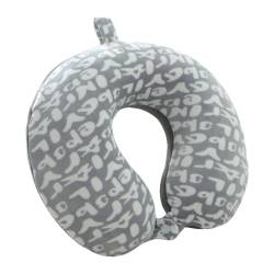 Reisekissen Nackenkissen Travel Pillow Weiches Memory Foam Baumwolle U-Förmiges Kissenüberzug Maschinenwaschbar Nackenstützkissen für Flugzeug,Zug,Auto,Büro und Camping (Hellgrau) von TROYSINC