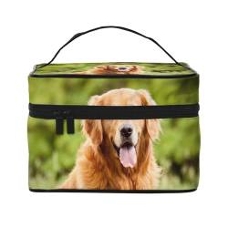 Golden Retriever-Hund, Make-up-Tasche, Kosmetiktasche, tragbare Reise-Kulturtasche, Federmäppchen von TRUIGYN