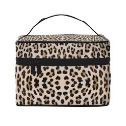 Leopardenmuster, Make-up-Tasche, Kosmetiktasche, tragbare Reise-Kulturtasche, Federmäppchen von TRUIGYN