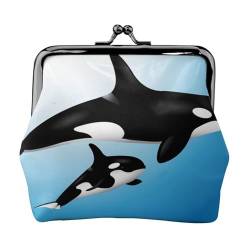 Orcas, Leder-Geldbörsen, Geldbörsen, Leder-Wechseltasche mit Kussverschluss-Schnalle von TRUIGYN