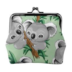 Süßer Koala 1, Leder-Geldbörsen, Geldbörsen, Leder-Wechseltasche mit Kussverschluss-Schnalle von TRUIGYN