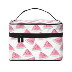 Wassermelonen-Fruchtmuster, Make-up-Tasche, Kosmetiktasche, tragbare Reise-Kulturtasche, Federmäppchen von TRUIGYN