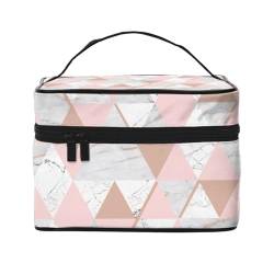 Weißes rosa Dreieck, Make-up-Tasche, Kosmetiktasche, tragbare Reise-Kulturtasche, Federmäppchen von TRUIGYN