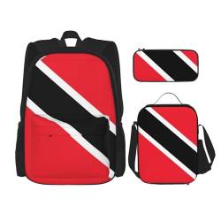 TRUKD Rucksack für Studenten, Uruguay-Flagge für Schule, Jungen, Mädchen, Tagesrucksack, Federmäppchen, Lunch-Tasche, Kombination, Flagge von Trinidad und Tobago, Einheitsgröße, Tagesrucksack von TRUKD