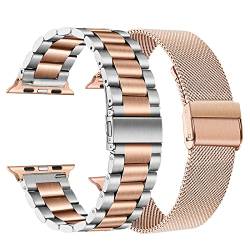 TRUMiRR Ersatz für Apple Watch 9 8 Armband 41mm Damen/Watch 7 41mm/Apple Watch SE(2.Generation) 40mm Armband, Mesh Gewebte Edelstahl Uhrenarmband Metall Armband für iWatch SE Series 9 8 7 6 5 4 3 2 1 von TRUMiRR