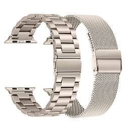 TRUMiRR Ersatz für Apple Watch 9 8 Armband 41mm Damen/Watch 7 41mm/Apple Watch SE(2.Generation) 40mm Armband, Mesh Gewebte Edelstahl Uhrenarmband Metall Armband für iWatch SE Series 9 8 7 6 5 4 3 2 1 von TRUMiRR