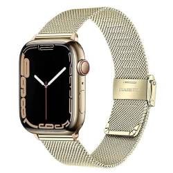 TRUMiRR Ersatz für Apple Watch Series 8 7 41MM/Watch Series 6 40MM/Watch SE 40MM, Mesh Gewebt Edelstahl Uhrenarmband Metall Schnellwechsel Armband für Apple Watch Series 8 7 Series SE 6 5 4 3 2 1 von TRUMiRR