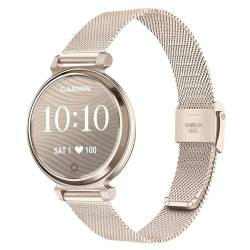 TRUMiRR Frauen Armband Ersatz für Garmin Lily 2 Smart Watch, Mesh Edelstahl Metall Armband Creme Gold Sport Uhrenarmband für Garmin Lily 2 Nur von TRUMiRR