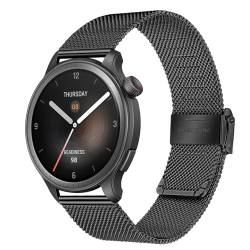 TRUMiRR Kompatibel mit Amazfit Balance/Amazfit Bip 5/Amazfit GTR 4 Metall Armband, 22mm Mesh Gewebte Edelstahl Uhrenarmband Armband für Amazfit Balance/Amazfit Bip 5 von TRUMiRR