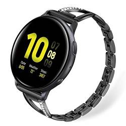 TRUMiRR Kompatibel mit Galaxy Watch3 41mm/Galaxy Watch Active2/Galaxy Watch Active Armband,20mm Schmuck Armreif Metall Edelstahl Armband für Samsung Galaxy Watch Active2/Galaxy Watch 42mm von TRUMiRR