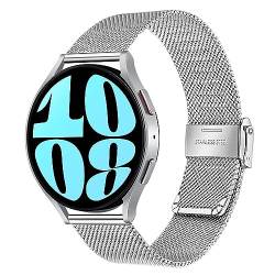 TRUMiRR Kompatibel mit Galaxy Watch5 Pro 45mm/Galaxy Watch 5 40mm 44mm/Galaxy Watch 4 Classic 46mm Armband,Mesh Gewebte Edelstahl Uhrenarmband Metall Armband für Samsung Galaxy Watch 6/Watch 6 Classic von TRUMiRR