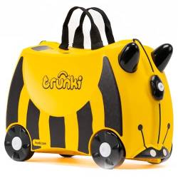 Trunki Handgepäck und Kinderkoffer zum Draufsitzen | Kinder Risen Geschenk für Mädchen und Jungen | Trolley Bernard Biene (Gelb) von TRUNKI