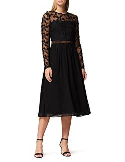 Amazon-Marke: TRUTH & FABLE Damen Midi A-Linien-Kleid aus Spitze, Schwarz (Black), 32, Label:XXS von TRUTH & FABLE