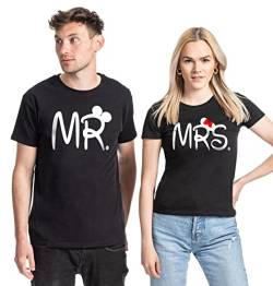 Couple Herren Damen Shirt Set Mister & Misses - MR. & MRS, Herren-schwarz, 3XL von TRVPPY