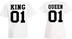 Partner Couple Pärchen King Queen T-Shirt - 1x Herren Tshirt Weiß L von TRVPPY