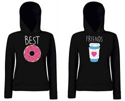 TRVPPY Damen Best Friends BFF Beste Freunde Pullover - 1 Hoodie Donut Schwarz Gr. M von TRVPPY