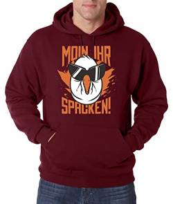 TRVPPY Herren Pullover Hoodie Moin Leuchtturm Spruch Logo Print - Burgund XXL von TRVPPY