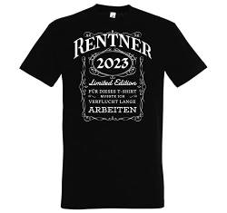 TRVPPY Herren T-Shirt Rentner 2023 Spruch Logo Print - Schwarz L von TRVPPY