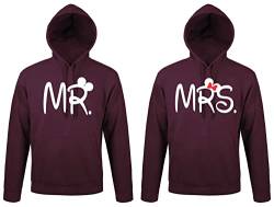 TRVPPY Partner Couple Mr. & Mrs. Mister & Misses Hoodie - Damen Pullover Burgund L von TRVPPY