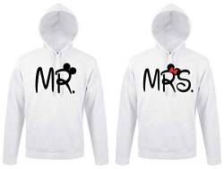 TRVPPY Partner Couple Mr. & Mrs. Mister & Misses Hoodie - Damen Pullover Weiß 3XL von TRVPPY