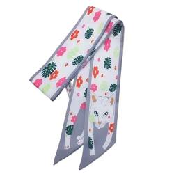 17 Farben Animal Print Skinny Silk Damen Krawatten Stirnbänder Damen Kurze Seidenschals Damen Exklusiv (Color : 12) von TRgqify-KM